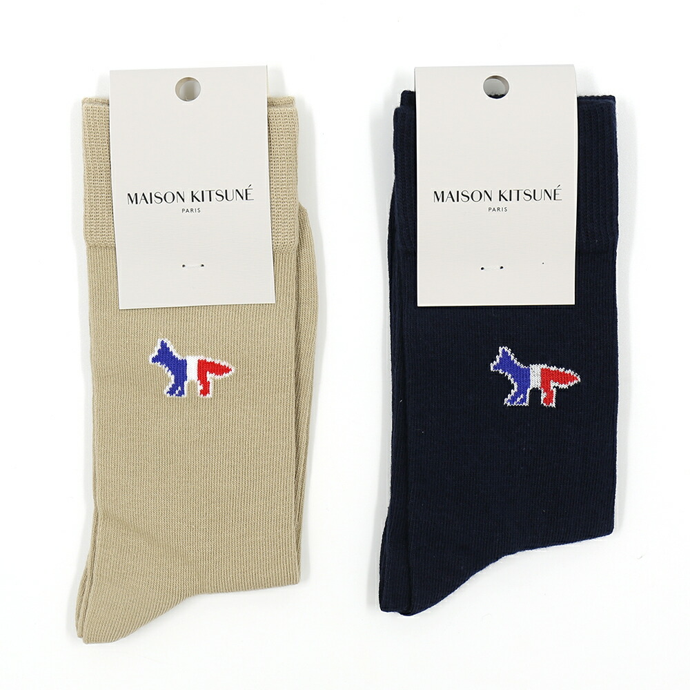 【MAISON KITSUNE】関税込★TRICOLOR FOX SOCKS / AU06400KT0010 MAISON KITSUNE】関税込☆TRICOLOR FOX SOCKS / AU06400KT0010