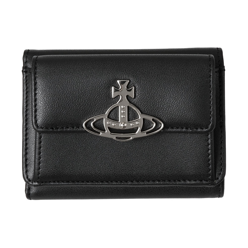 【素敵✨️ショッパー付】新品 ヴィヴィアン・ウエストウッド 三折財布 スムース 素敵✨️ショッパー付】新品 ヴィヴィアン・ウエストウッド 三折財布