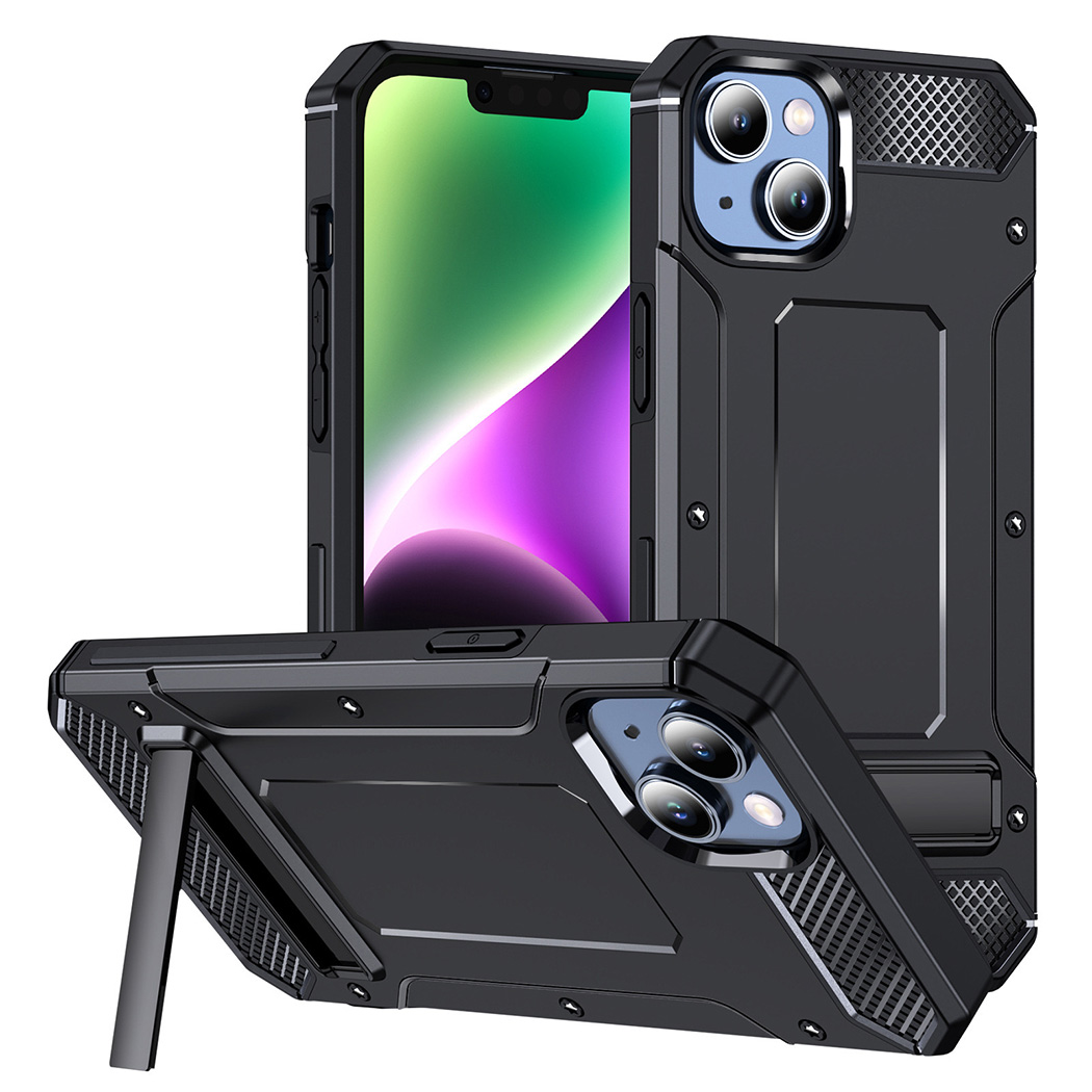 iPhone15 Pro スマホ ケース 耐衝撃 アイフォン カバー おしゃれ かっこいい メタリック シンプル 背面ハード 黒 | ブランド登録なし | 01