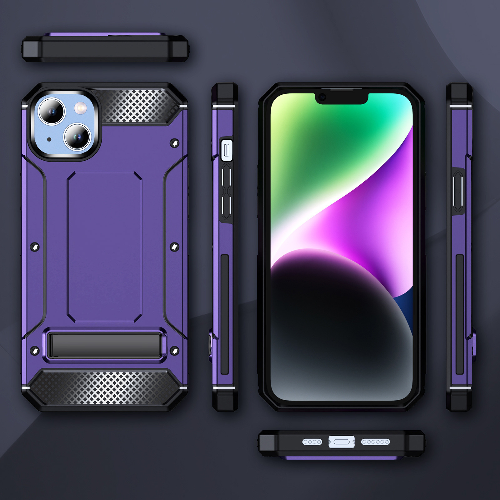 iPhone15 Pro スマホ ケース 耐衝撃 アイフォン カバー おしゃれ かっこいい メタリック シンプル 背面ハード 黒 | ブランド登録なし | 15