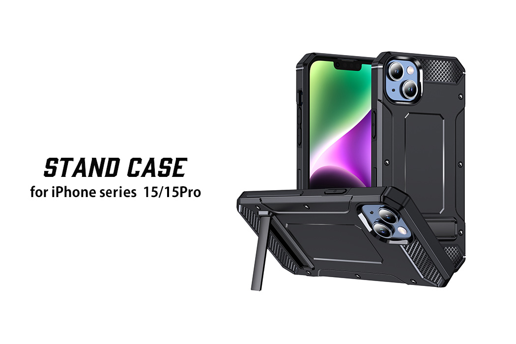 iPhone15 Pro スマホ ケース 耐衝撃 アイフォン カバー おしゃれ かっこいい メタリック シンプル 背面ハード 黒 | ブランド登録なし | 05