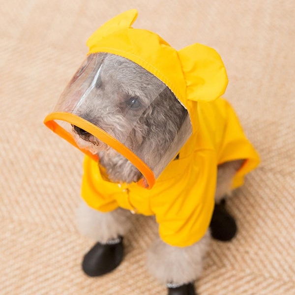 犬用 レインコート 小型犬 フード付き 透明 全3色 雨具 カッパ 雨合羽 撥水 散歩 雨の日 梅雨 反射テープ