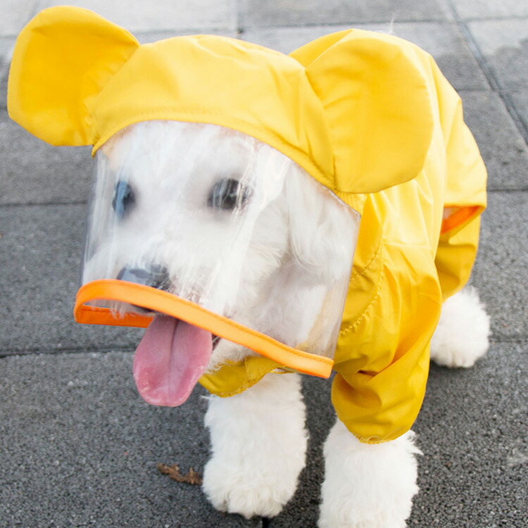 犬用 レインコート 小型犬 フード付き 透明 全3色 雨具 カッパ 雨合羽 撥水 散歩 雨の日 梅雨 反射テープ｜mobilebatteryampere｜14