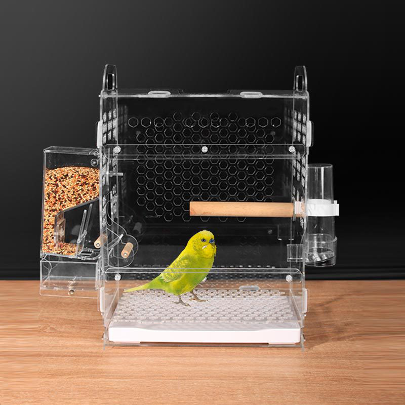 鳥かご ケージ ペット用品 アクリル プラスチック スライド 扉 鳥 小型 