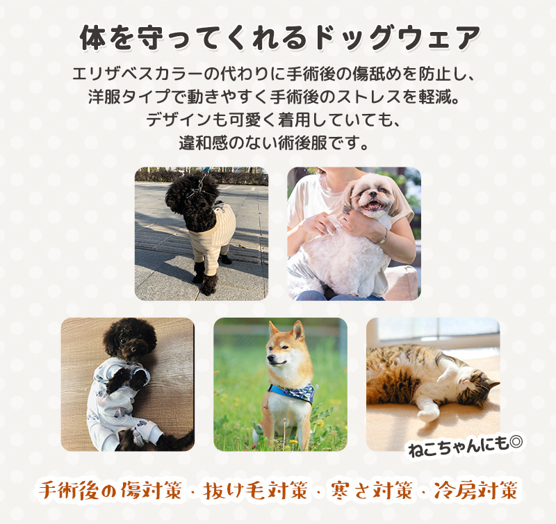 術後服 犬 小型犬 猫 女の子 男の子 長袖 ...の詳細画像2