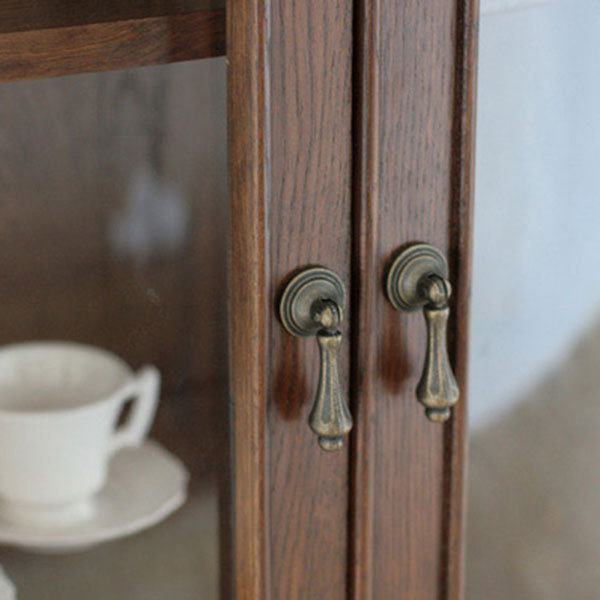 開梱設置-KYC 英国アンティークリプロダクト オーク ガラスドアブック