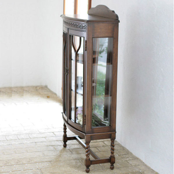 開梱設置-KYC 英国アンティークリプロダクト オーク ガラスドアブック