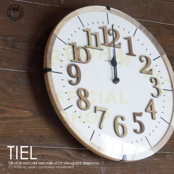 【電波時計】インターフォルム　Tiel ティール ウォールクロック INTERFORM（インターフォルム） TIEL ティール 電波時計 壁掛け 壁掛け