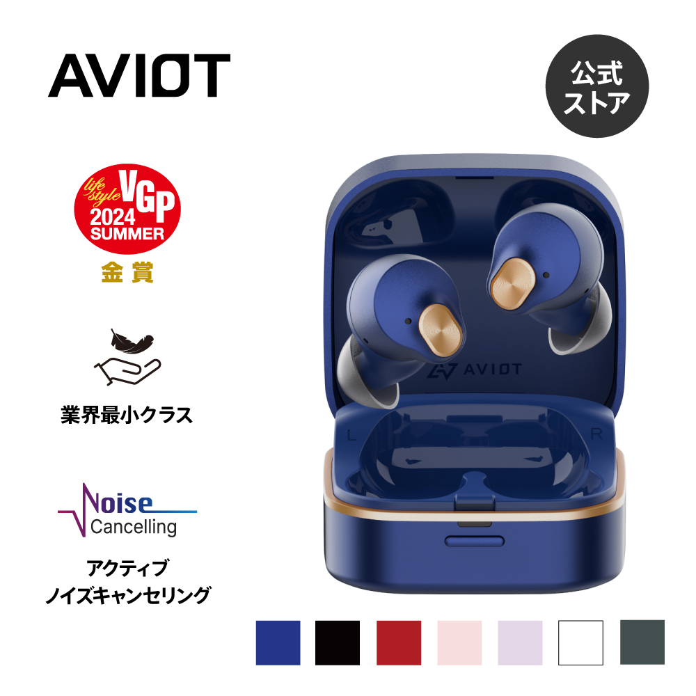 AVIOT TE-Q3 ノイズキャンセリング ワイヤレス イヤホン Bluetooth 5.3 マルチポイント対応 医療用シリコン採用  最大42時間再生 外音取込 IPX4防水