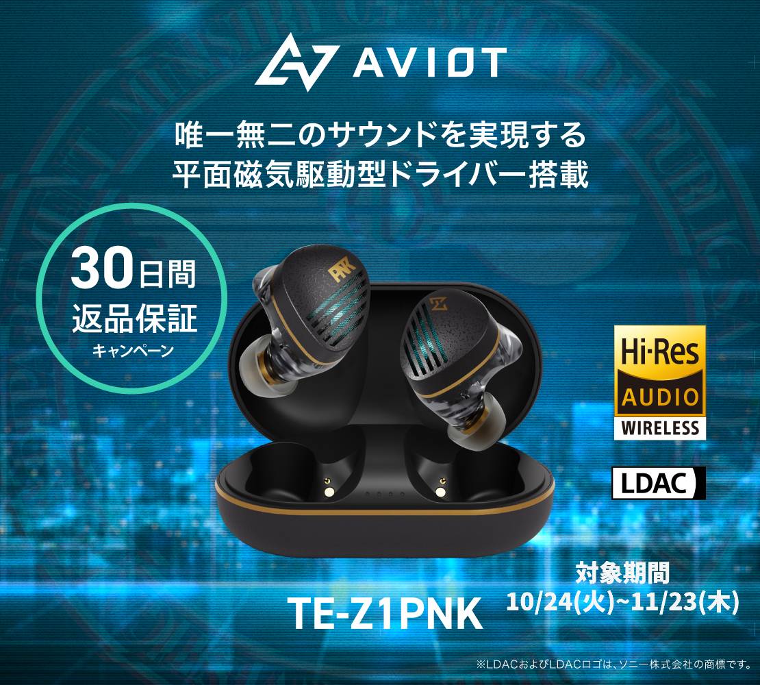 AVIOT TE-J1 ワイヤレスイヤホン ハイブリッドノイズキャンセリング