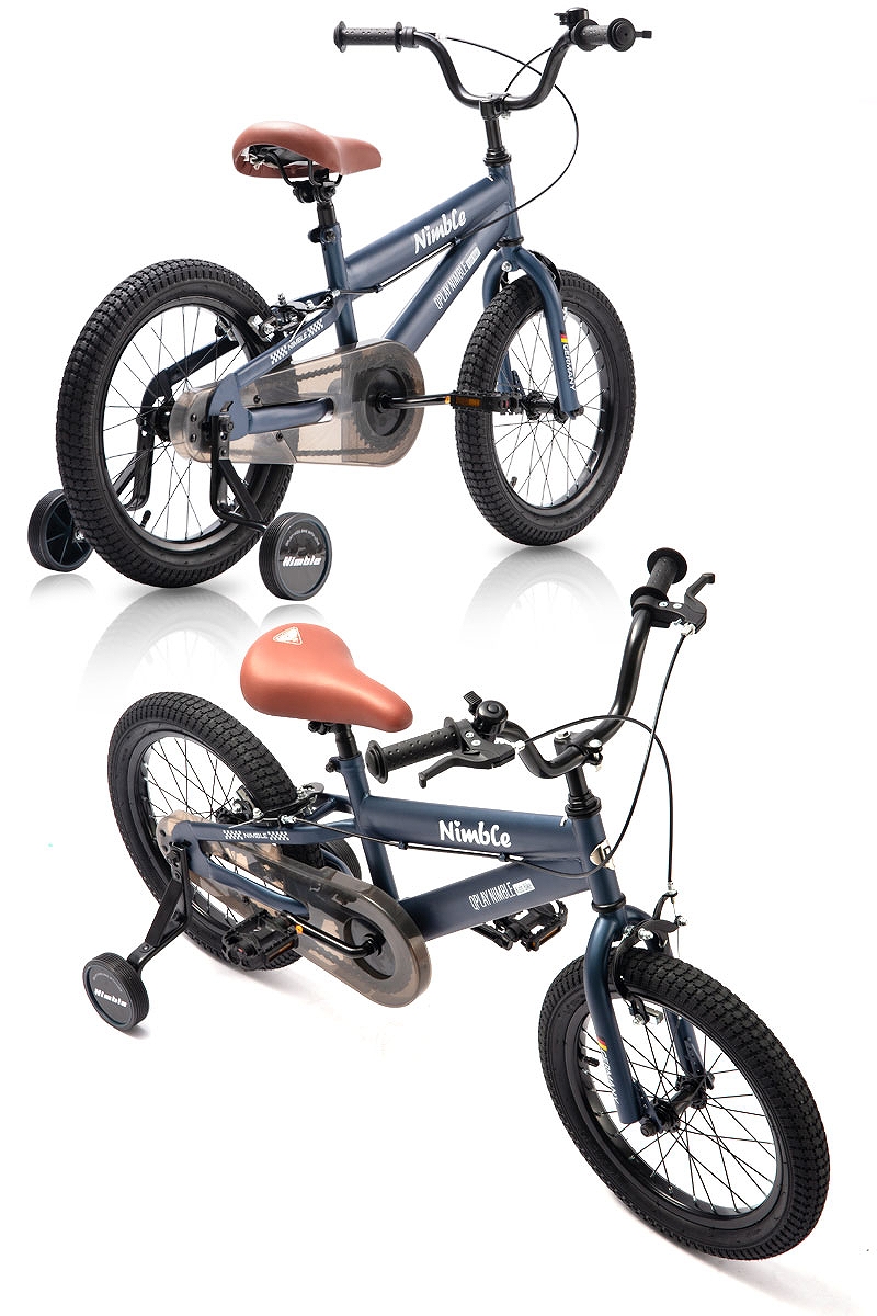 子供用自転車 16インチ Q play Nimble16 補助輪付き シンプルスタイル スタイリッシュ 自転車 軽量 キッズバイク 保育園 幼稚園  幼児 男の子にも女の子にも