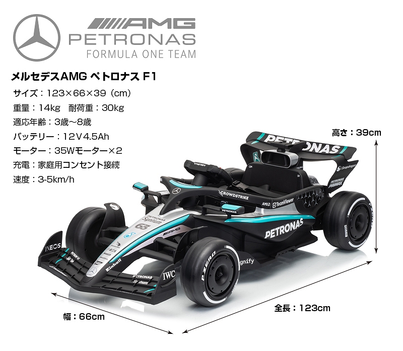 乗用玩具 乗用ラジコン メルセデス AMG ペトロナス F1 BENZ Mercedes
