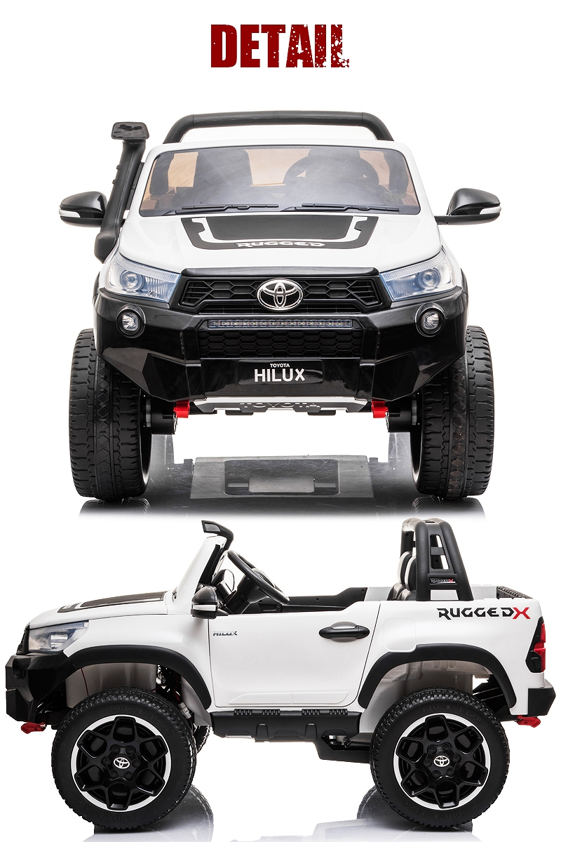 乗用玩具 乗用ラジコン TOYOTA HILUX RUGGED X トヨタ ハイラックス ラギッド 大型 2人乗り 4WD 12V10Ah×2  後輪サス 乗用ラジコンカー 電動ラジコン