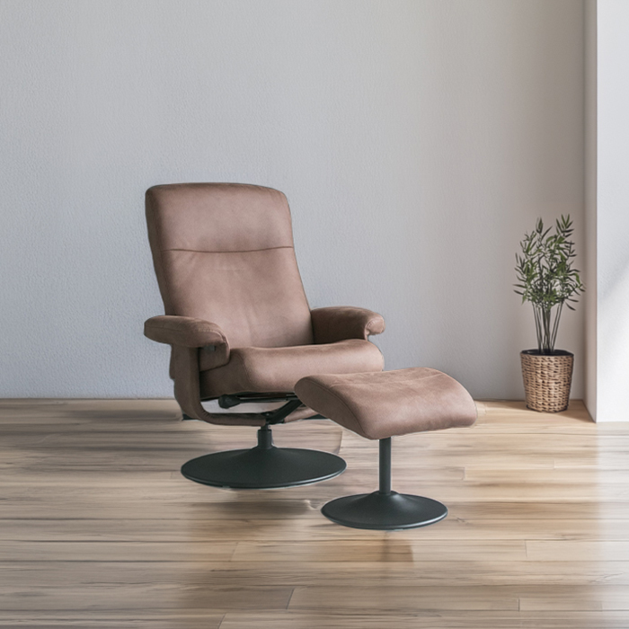 リクライニングチェア オットマン付 360度回転 リクライナー