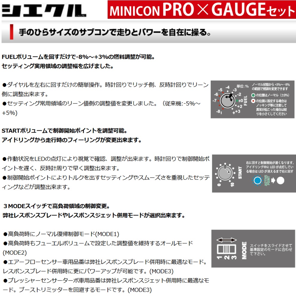 その他 mini 2016 1.2.4.6.7.9.11 楽天市場】シエクル【MINICON PRO + GAUGE SET】ミニコンプロ +