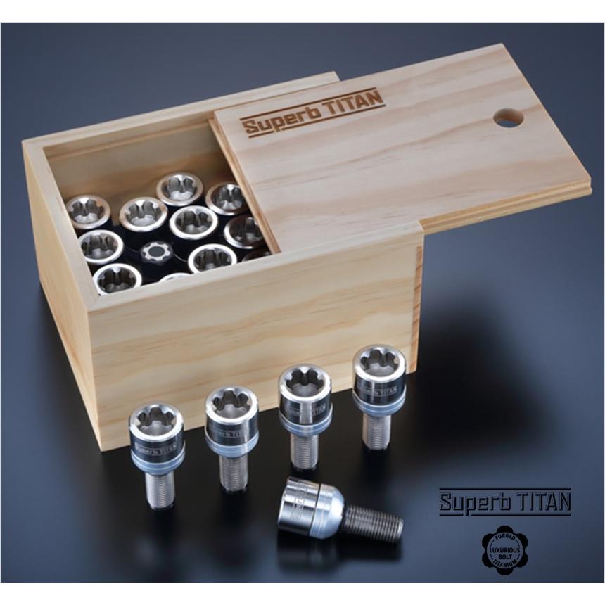 Superb TITAN【シュパーブ】チタンボルト 14x1.5 球面12R 首下(F:33mm 10本セット / R:48mm 10本セット)(32440円)