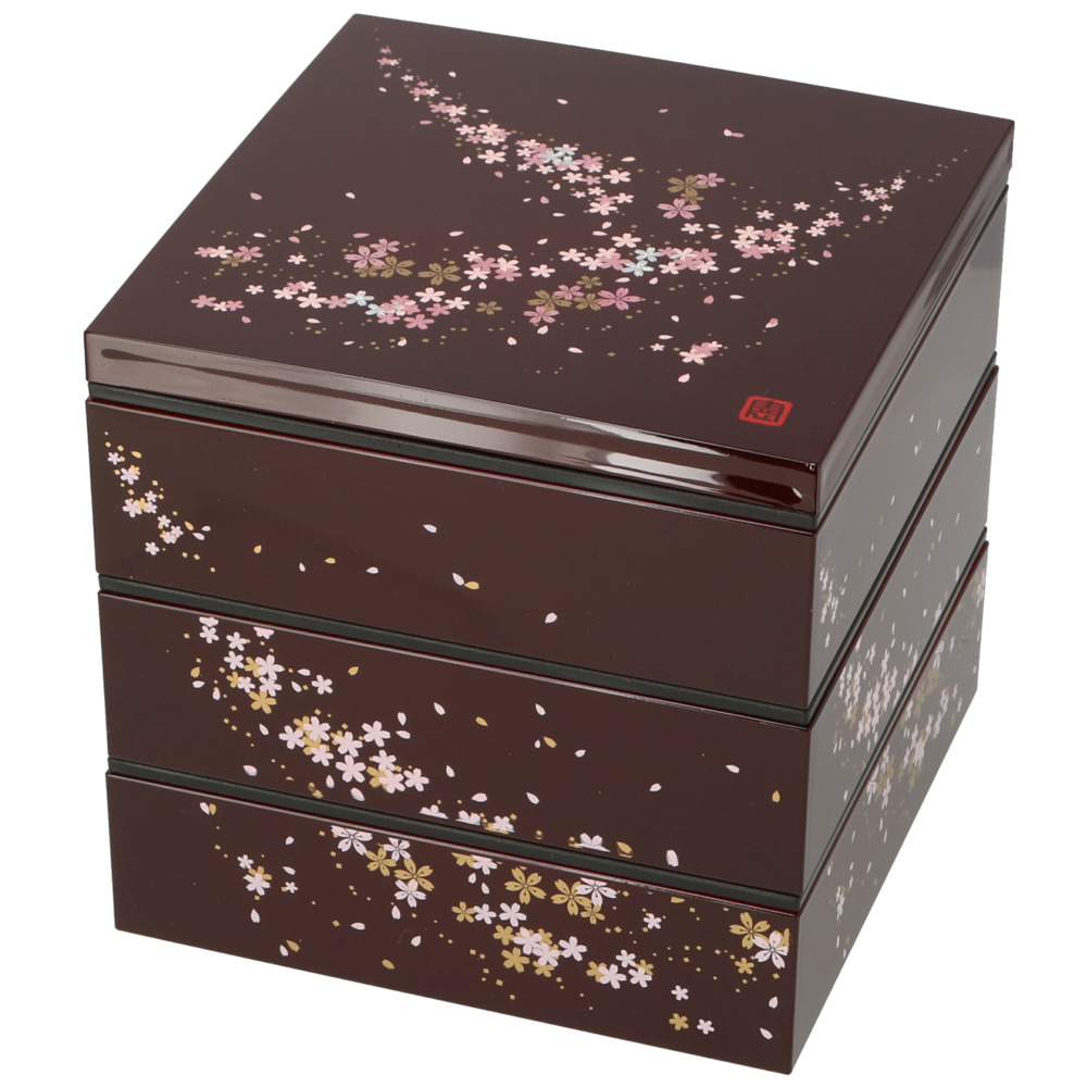 重箱 通販重箱 三段 桜 3段 お重 6寸 ランチボックス ファミリーサイズ