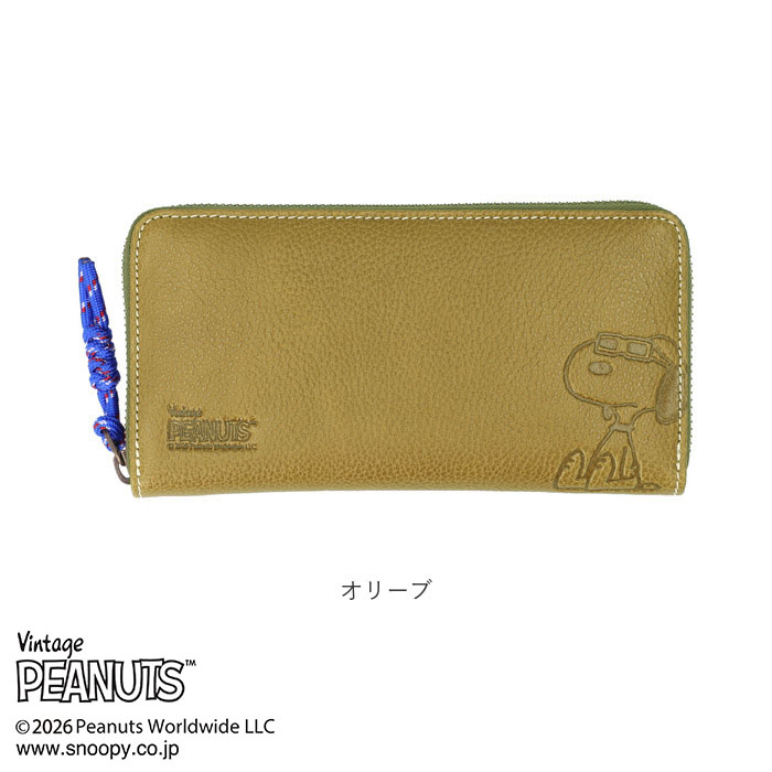 スヌーピー 長財布 大人 通販 SNOOPY 73525 財布 レザー 長サイフ ながさいふ ロングウォレット レディース 大容量 ラウンドファスナー スヌーピー | Vintage PEANUTS | 18