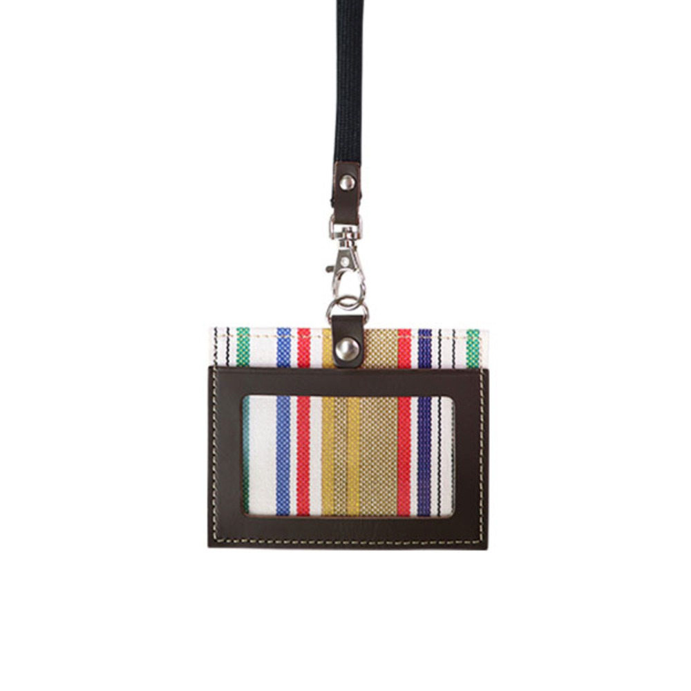 カードホルダー ネックストラップ 通販 パスケース IDカードケース 定期入れ ネームホルダー カード収納 首掛け ストライプ レディース おしゃれ 横型 | LES TOILES DU SOLEIL | 08
