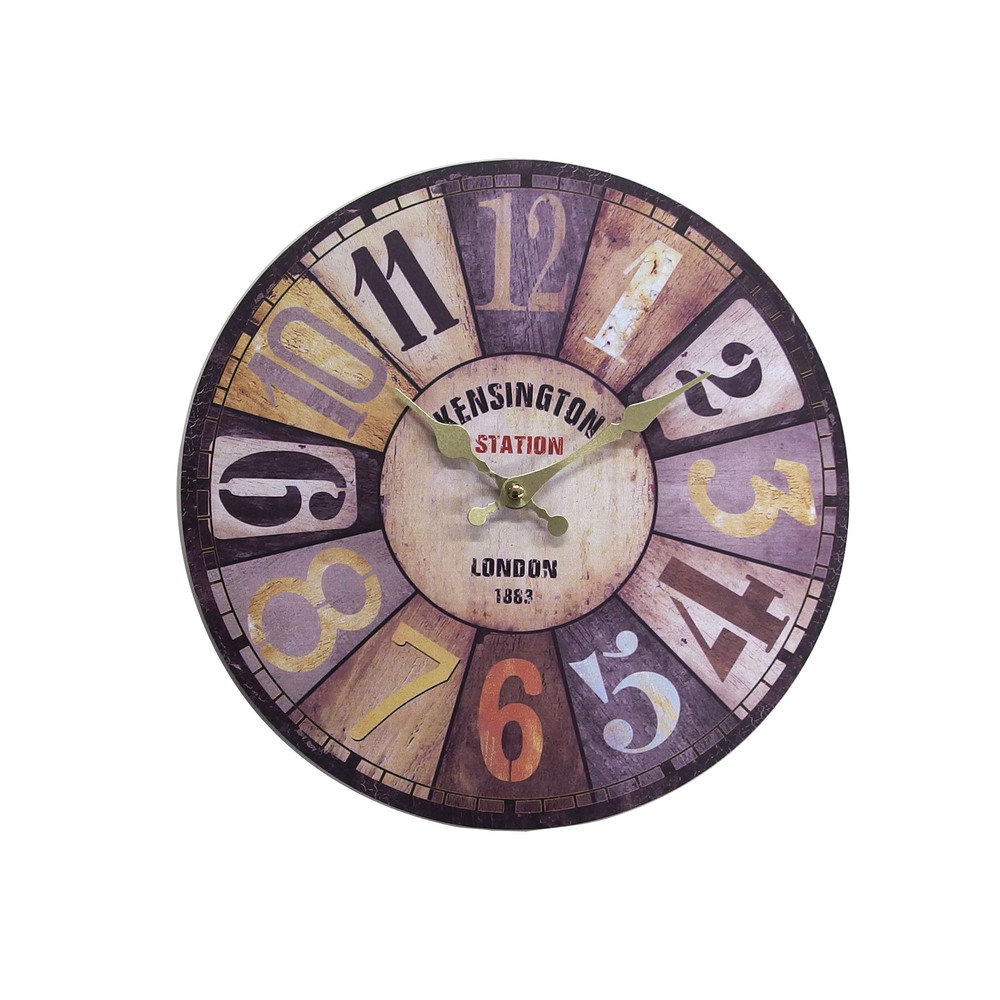 キーストーン 壁掛け時計 key stone 通販 雑貨 ウォールクロック 時計 壁掛け アナログ時計 おしゃれ 子供部屋 リビング 掛け時計 ビンテージ風 カジュアル | KEY | 04