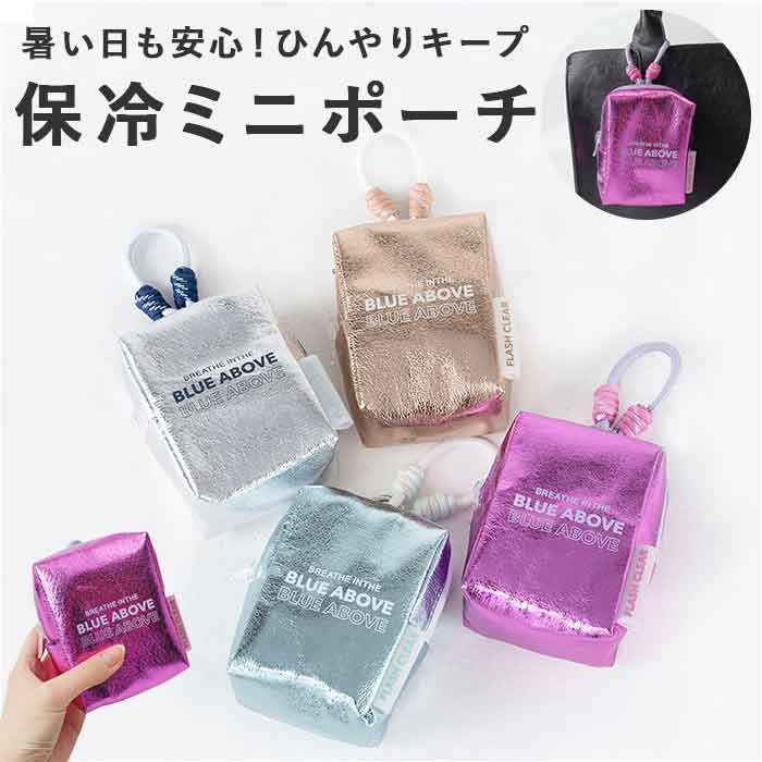 保冷ポーチ ミニサイズ 通販 保冷 ミニ ミニポーチ 小物入れ カラビナ付きポーチ キラキラ バッグ バッグチャーム カラビナポーチ 保冷ポーチ