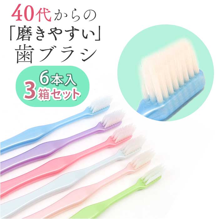 磨きやすい歯ブラシ 田辺重吉 通販 みがきやすい歯ブラシ 6本組 3箱セット 40代からの磨きやすい歯ブラシ LT-59 歯ブラシ ハブラシ はぶらし