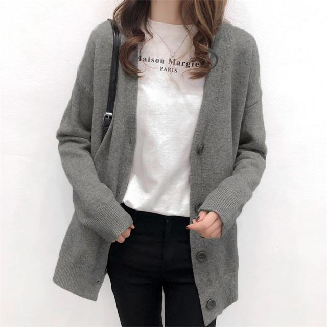 カーディガン レディース 秋冬 ゆったり 通販 ニット ボタン シンプル