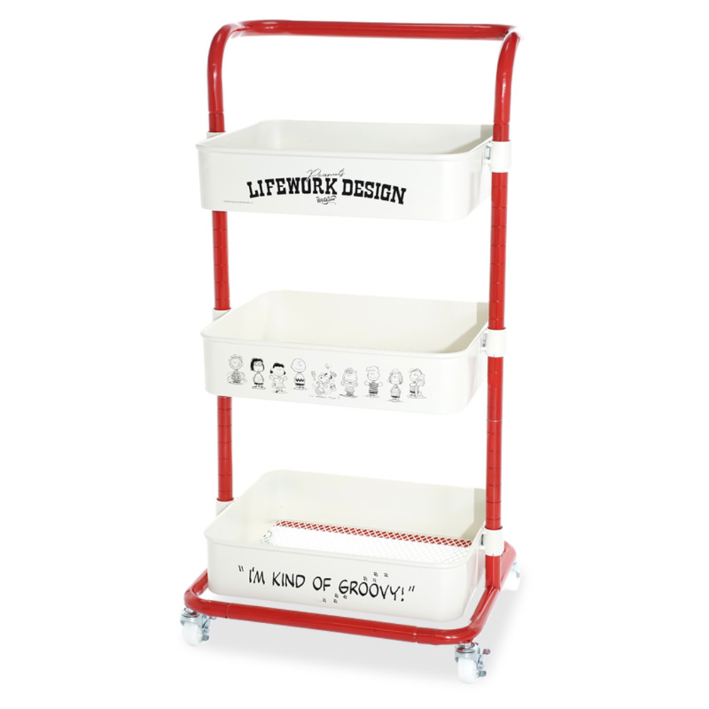 スヌーピー インテリア 通販 ワゴン キャスター付き おしゃれ 3段