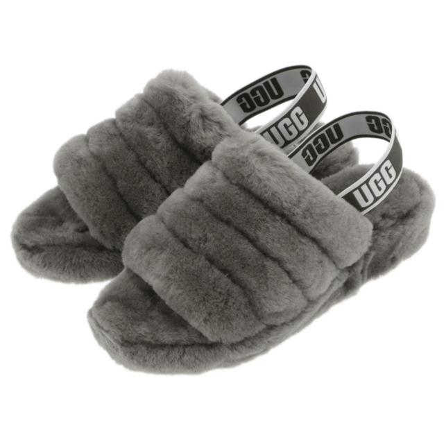 UGG グレー ファー スライド サンダル スリッポン 23cm 【公式通販】