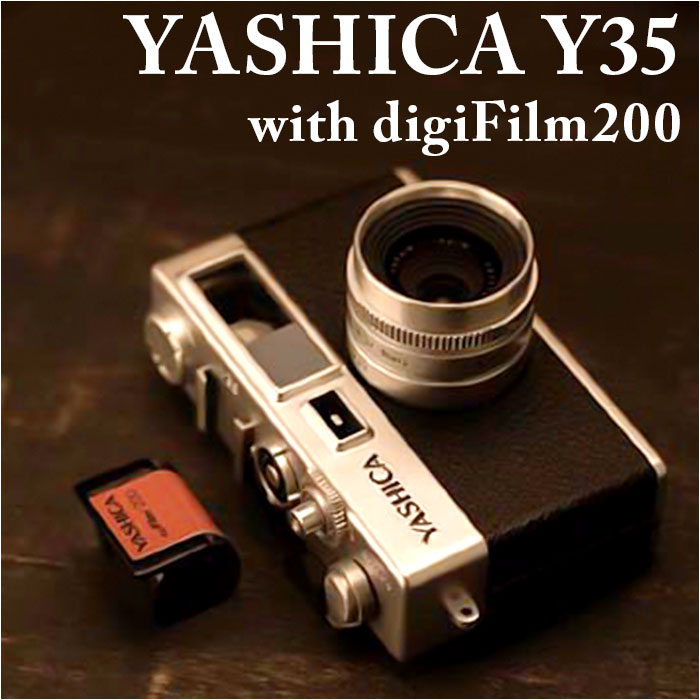 デジタルカメラ ヤシカ 通販 デジフィルムカメラ YASHICA digiFilm CAMERA Y35 with digiFilm200 デジフィルム レトロ 昭和 おしゃれ かわいい｜moccasin