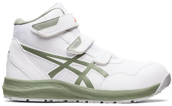 ASICS ベルクロ　安全靴　ホワイト/グリーン 完売　送料込 ASICS アシックス asics 安全靴 CP216 ホワイトXライケン