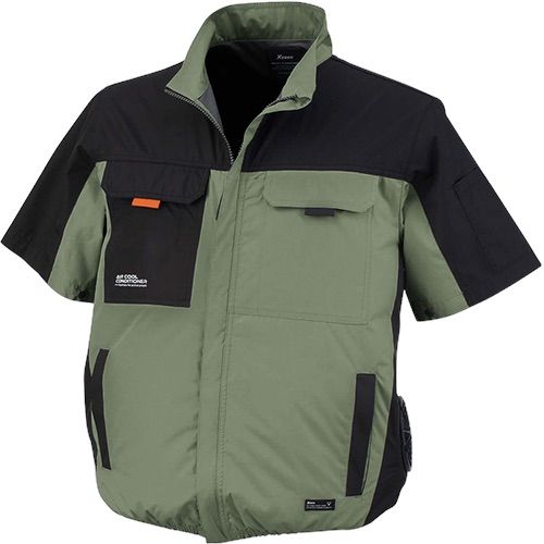 カーキ 半袖空調服 通気口付き Amazon.co.jp: [キウ] 空調服 Mサイズ はっ水 防水加工 UVカット