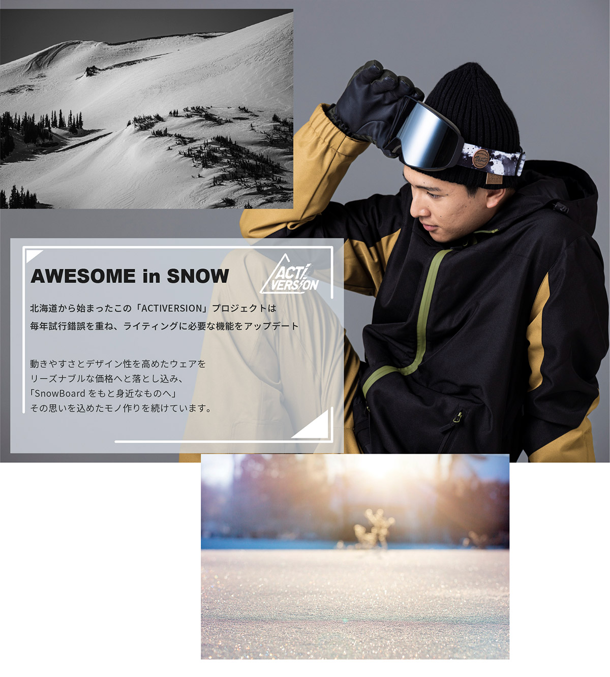 新作 スノーボードウェア メンズ スキーウェア スノボウェア 上下セット ジャケット パンツ ボードウェア ACTIVERSION 2023-2024