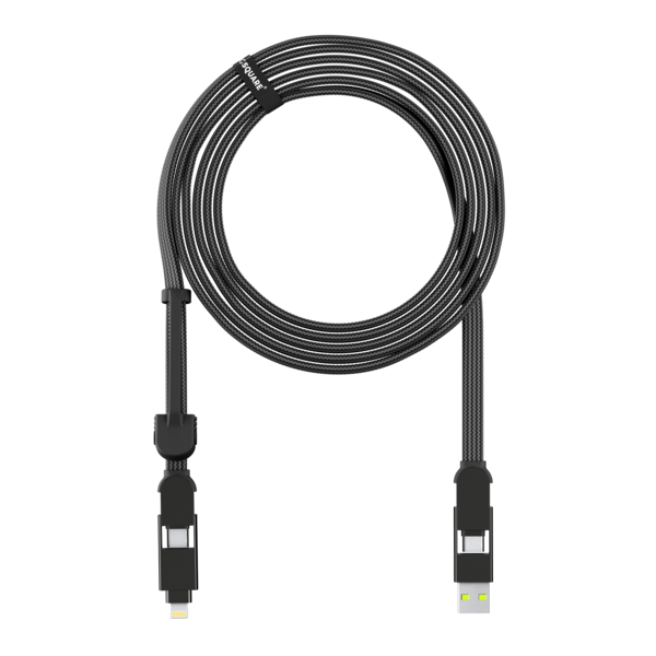 Rolling Square inCharge XL｜3m 【6in1】 5in1 4in1 3in1 マルチ充電ケーブル 高速充電・データ転送 ロングケーブル ローリングスクエア レビュー 100日保証 |  | 01