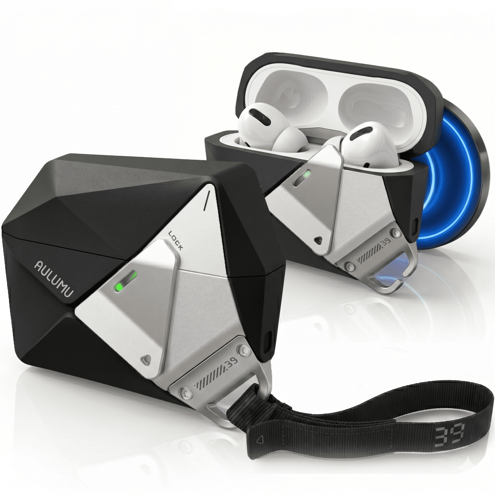 Aulumu A39 AirPods Pro 3 ケース 第3世代(2025)対応 Apple ロック付き 全面保護 耐衝撃 ストラップ付き 保護カバー ワイヤレス充電対応 レビュー投稿100日保証 |  | 01