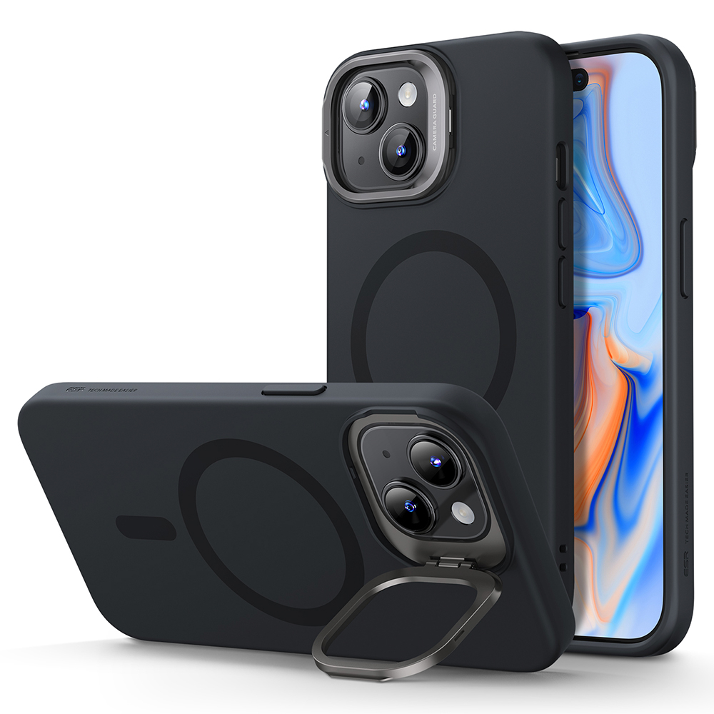 ESR iPhone 15 ケース iPhone15Pro 15Plus 15ProMax シリコンケース マグセーフ 磁気ワイヤレス充電 シリコンカバー MagSafe対応 隠れスタンド スマホケース | ESR | 01