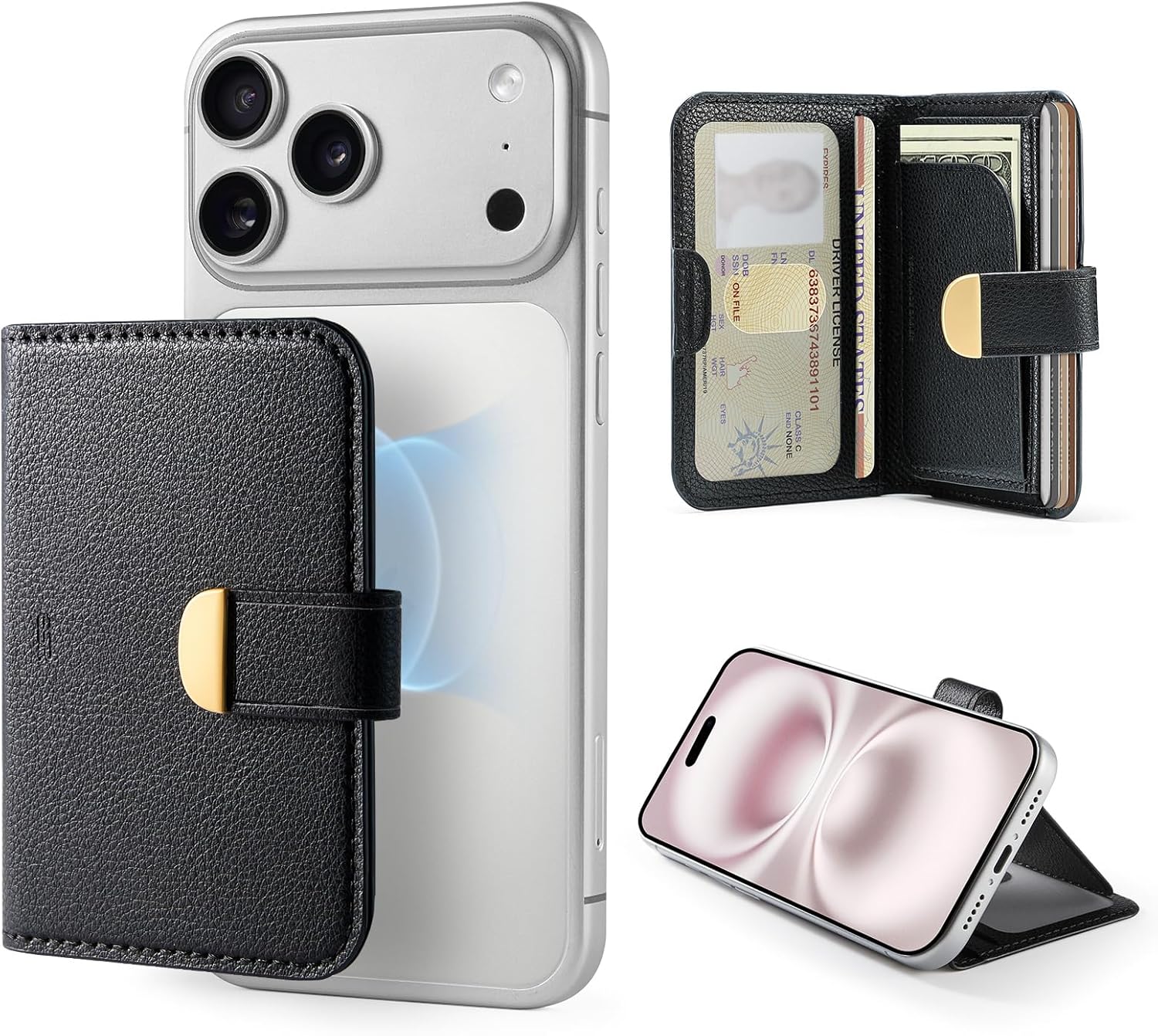 ESR Aura クラッチ MagSafe ウォレット カードケース 5枚収納 RFID スキミング防止 マグネット スマホ 財布 スタンド カードホルダー レビュー投稿 100日保証 | ESR | 01