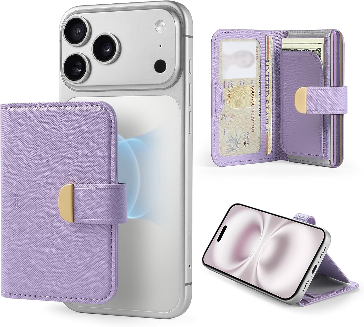ESR Aura クラッチ MagSafe ウォレット カードケース 5枚収納 RFID スキミング防止 マグネット スマホ 財布 スタンド カードホルダー レビュー投稿 100日保証 | ESR | 03