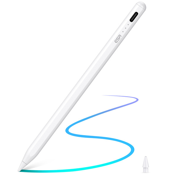 ESR スタイラスペン 傾き検知機能 磁気吸着 超高感度 デジタルペンシル タッチペン iPad 極細 誤作動防止 iPad Pro Air mini Apple pencil レビュー 100日保証