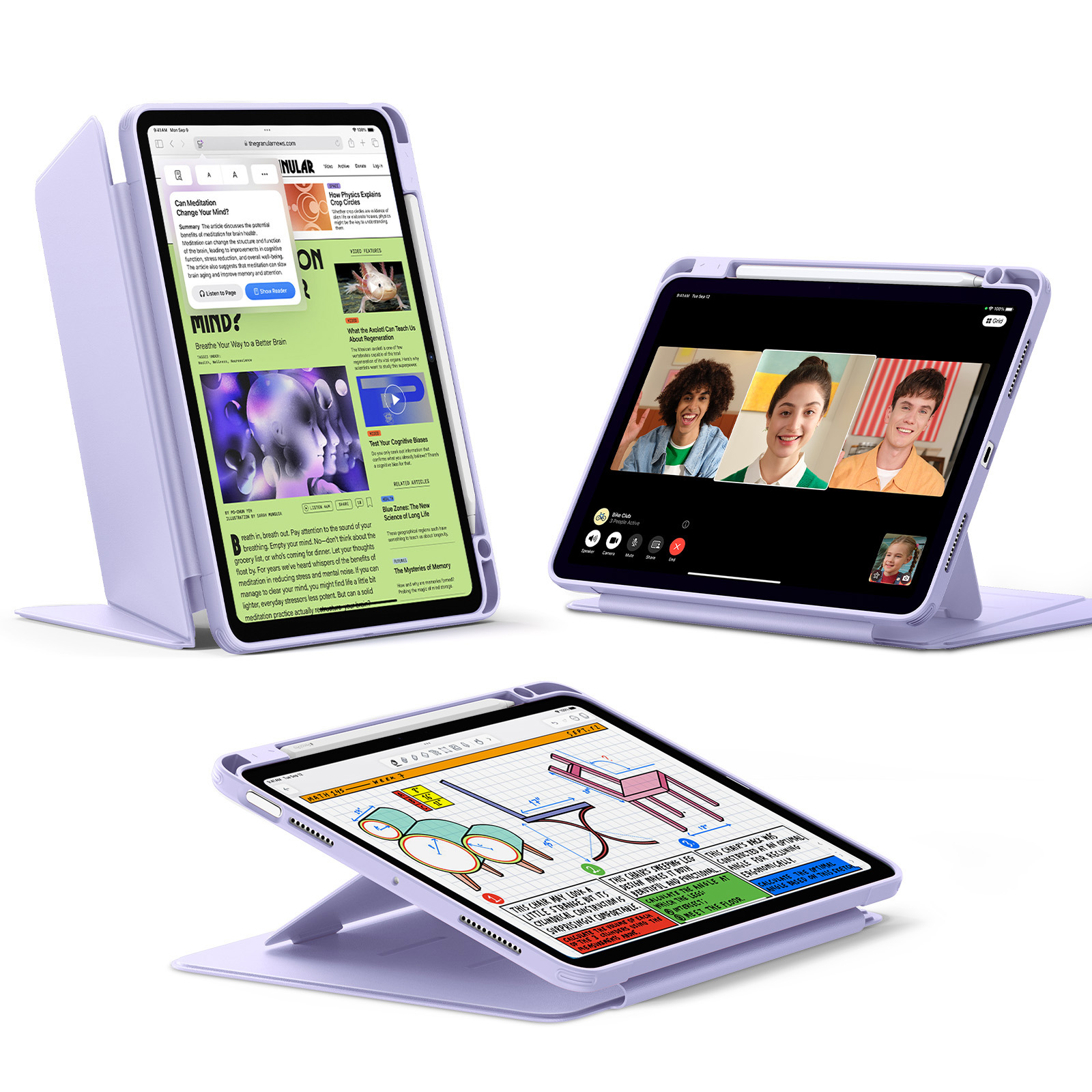 ESR iPad ケース 【Flipシリーズ】 Air (M3/M2/第5/4世代) Pro (M5/M4) 11/13インチ 薄型 耐衝撃 スタンド ペン収納 Pencil対応 レビュー投稿 100日保証 | ESR | 03