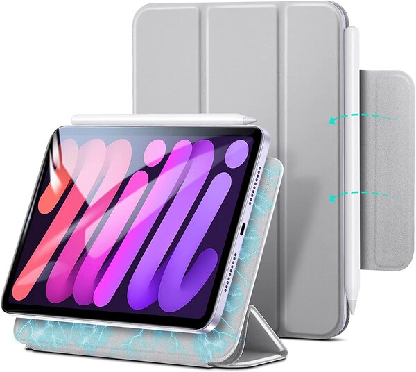 ESR iPadケース iPad Mini6 第6世代（2021）磁気吸着 マグネットケース オート...