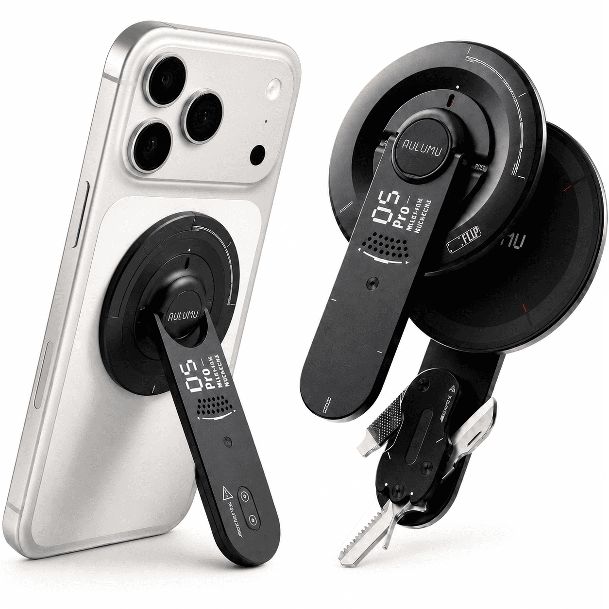 AULUMU G05 Pro MagSafe スマホスタンド 360°回転 スマホグリップ 5in1 マルチツール内蔵 超薄型 マグネット iPhone 17 16 15 14 13 12対応 レビュー 100日保証 |  | 01