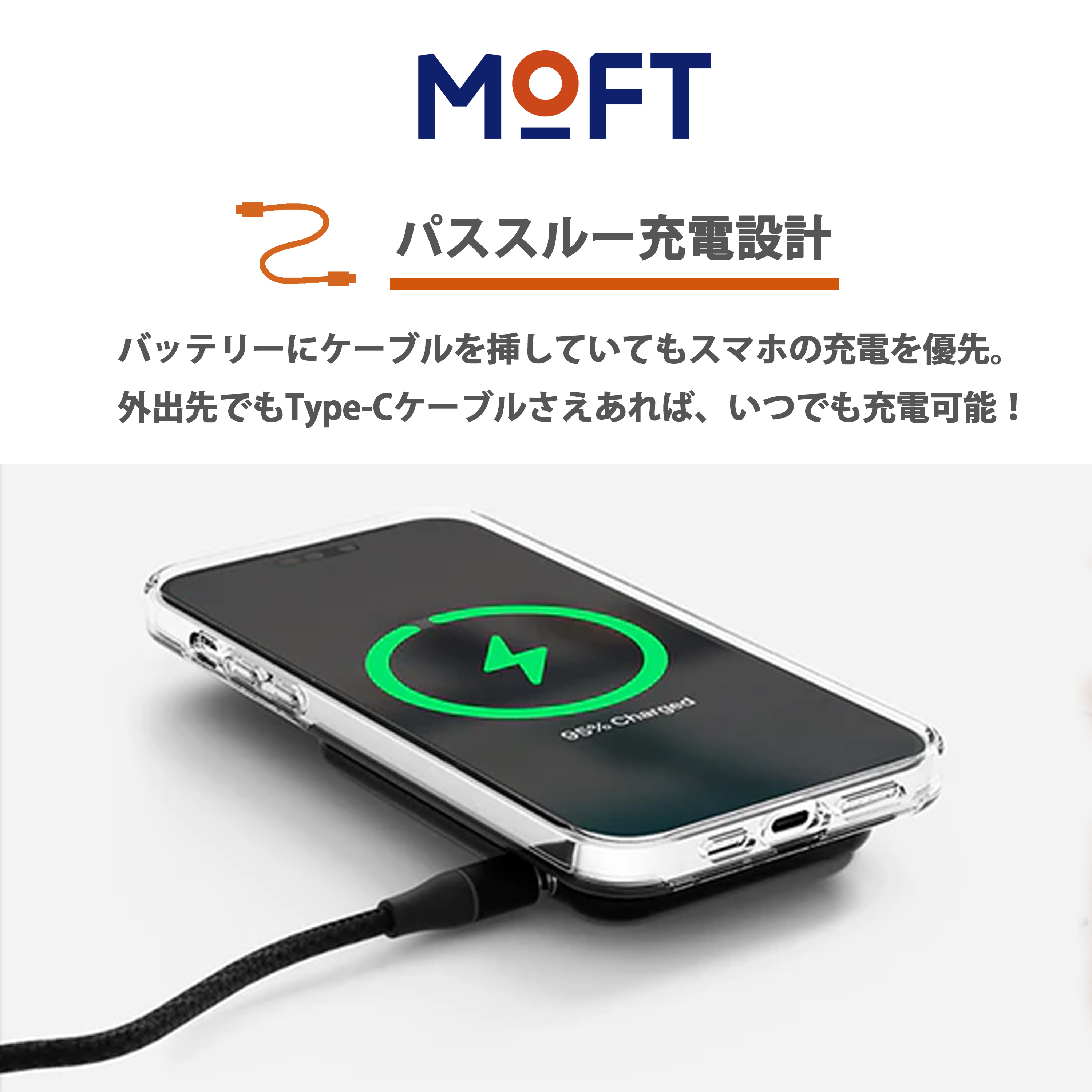 MOFT Snap バッテリーパック モバイルバッテリー ワイヤレス充電 