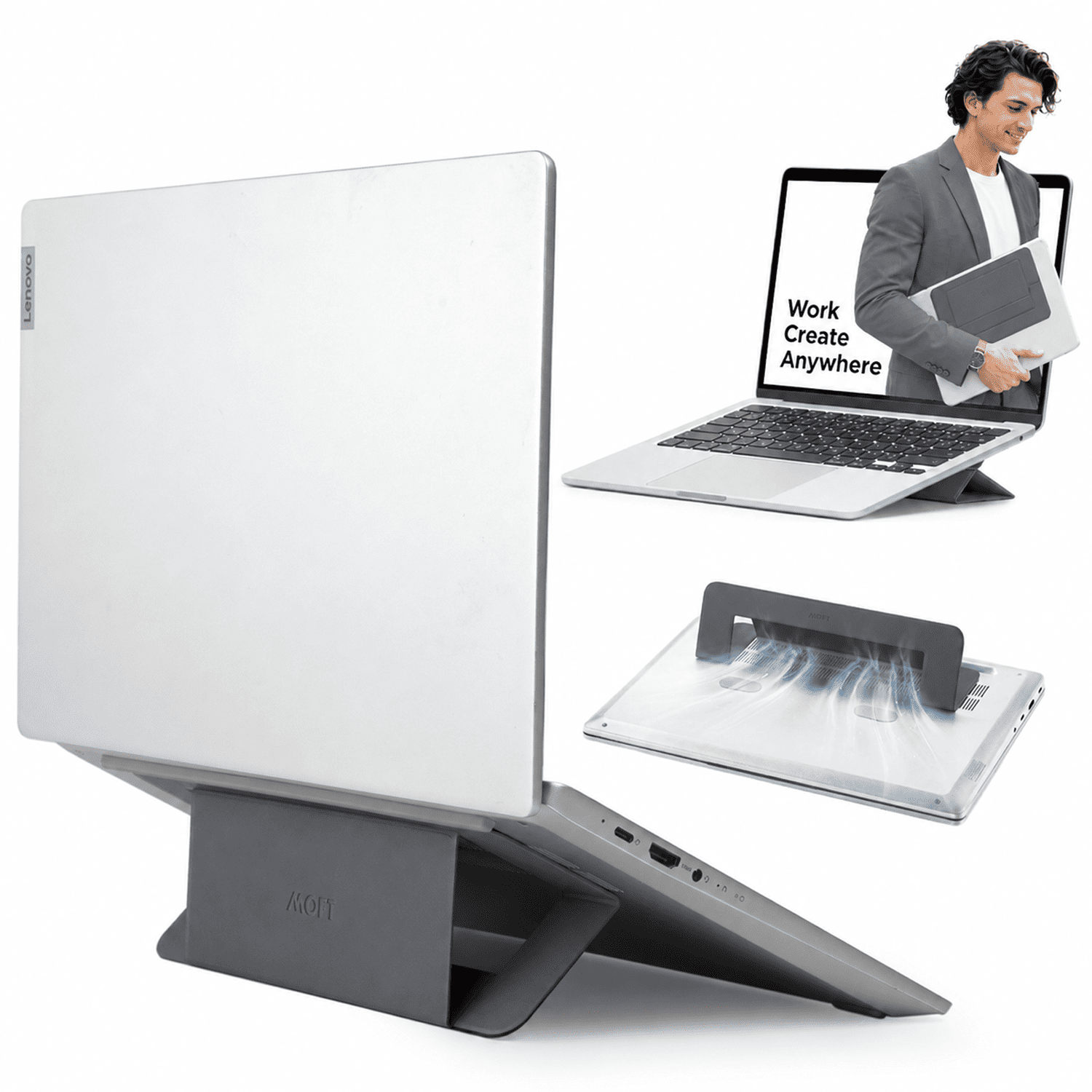 MOFT AirFlow ノートパソコンスタンド 新型MOVAS 15°&25° PCスタンド 通気口付き 二段階調整 折り畳 軽量 薄型 中空デザイン レビュー投稿 100日保証 | MOFT | 05