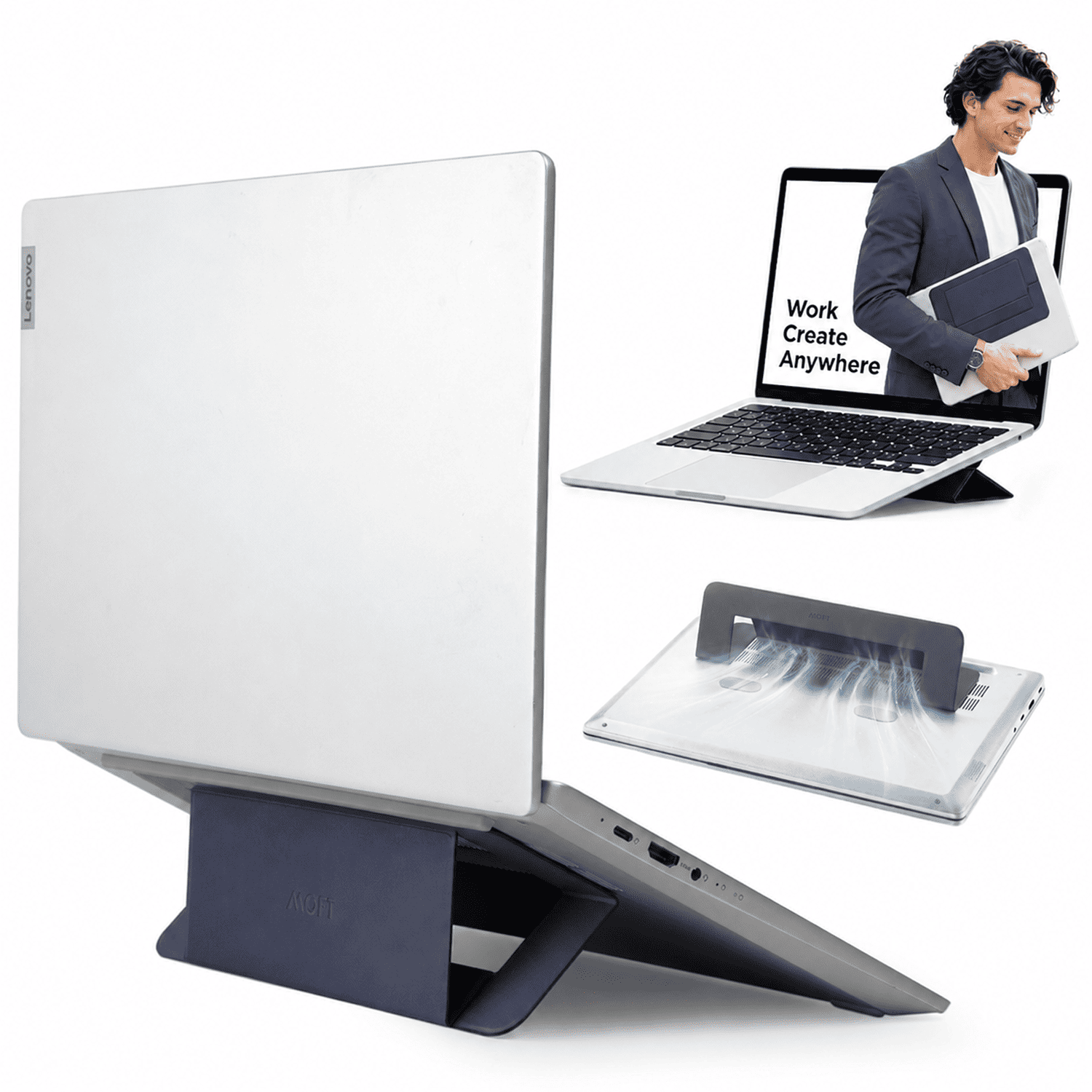MOFT 非粘着多機能スタンドレビュー。薄・軽・おしゃれな非粘着式PC & タブレットスタンド【PR】 | デスク100センチメートル MOFT【公式直営店】ノートパソコンスタンド 非粘着式 15°&25°二段階調整可能 軽量薄型 タブレットスタンド 7～11インチタ