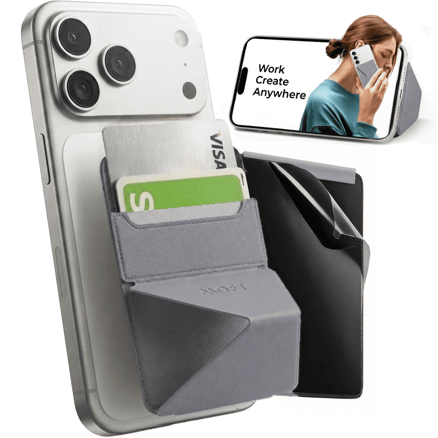 MOFT X 【新型ミニマム版】 スマホスタンド MOVAS 粘着シート版 多機種対応 iPhone17/16/15/14/13/12/11 Pro ProMax Plus Mini iPhoneSE android レビュー 保証 | MOFT | 04