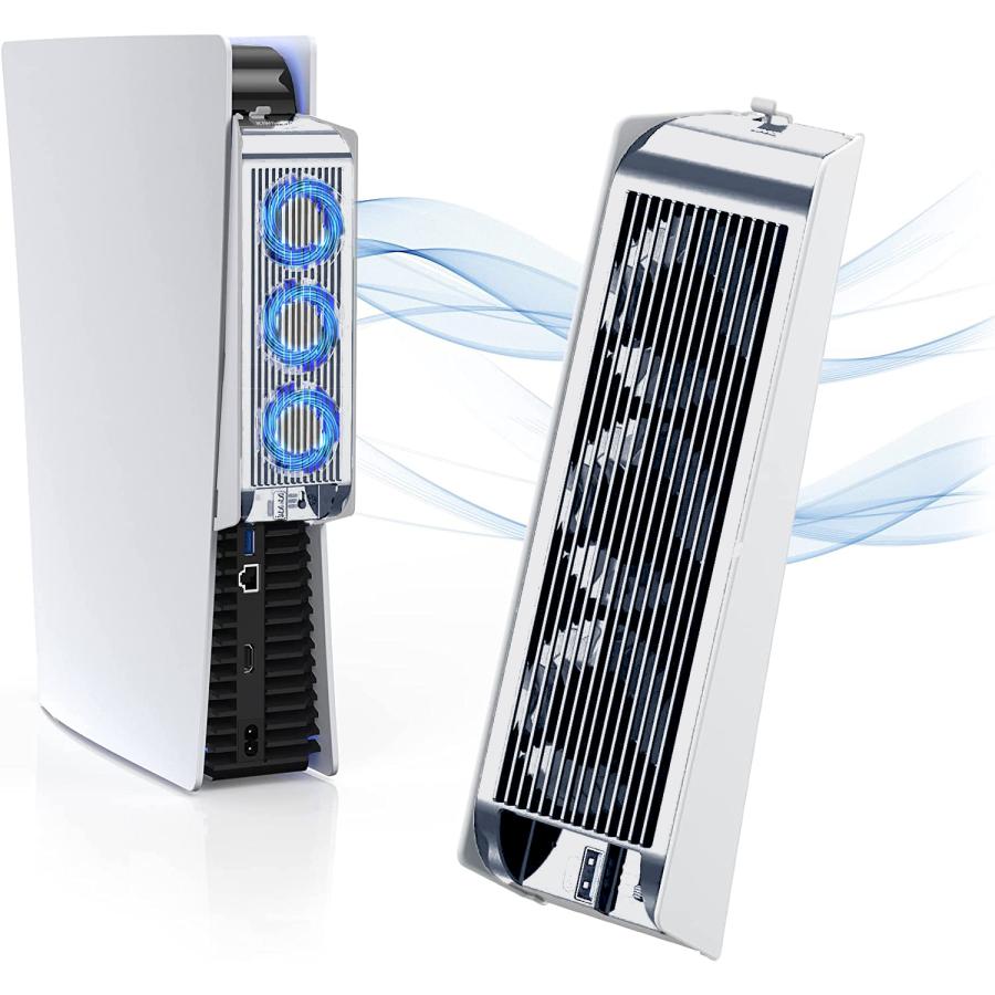 PS5 冷却ファン 3つのファン 強化された冷却性能 サイレント冷却ファン Playstation5/PS5コンソール用放熱 USBポート付 外付けクーラー｜mod｜03