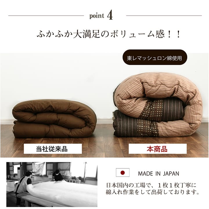 日本製こたつ布団2点セット 掛け敷き ふっくら厚手 ふかふかボリューム こだわり仕立て【205×205cm】 |  | 11