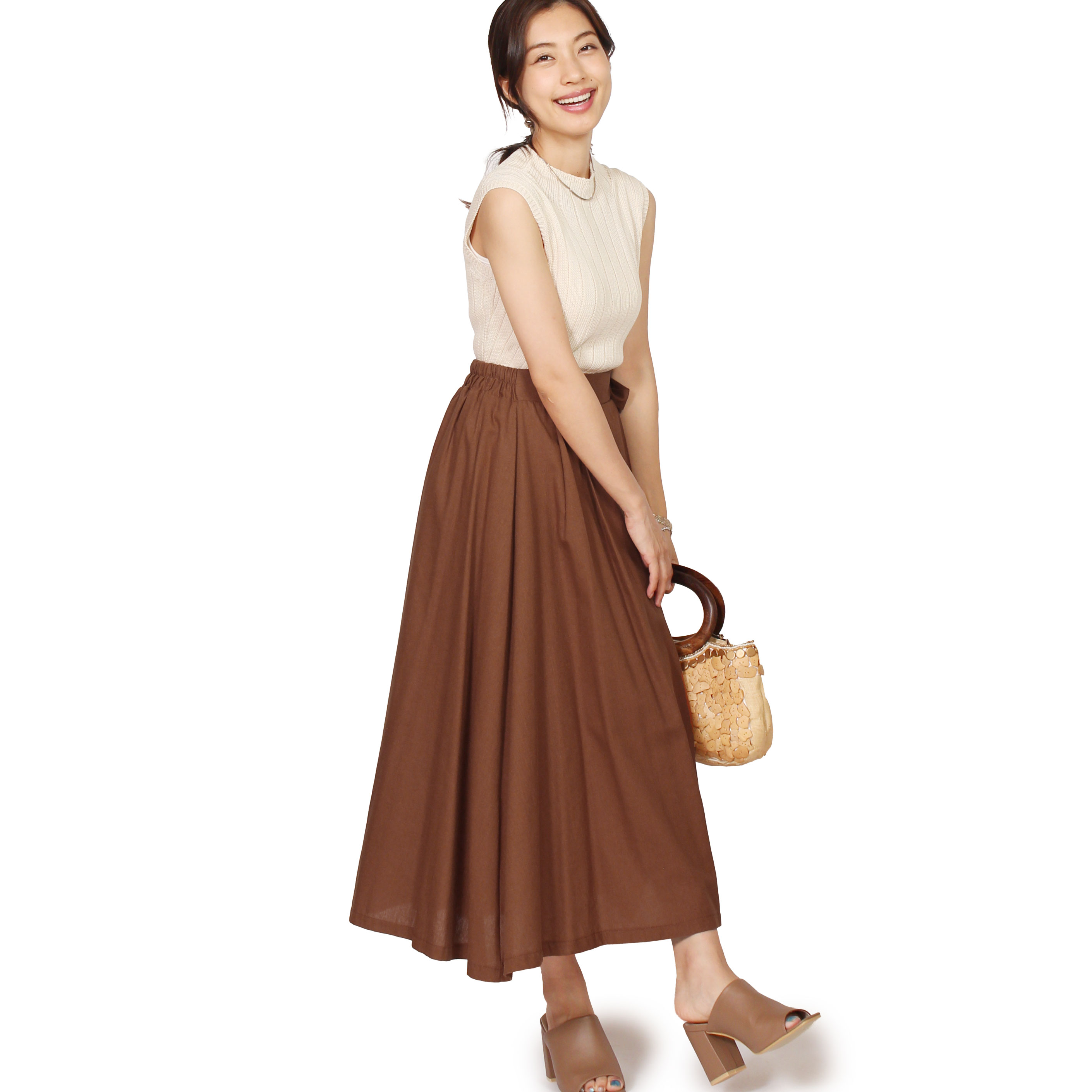 リネン スカート ロング 麻 綿 夏 ロングスカート レディース 40