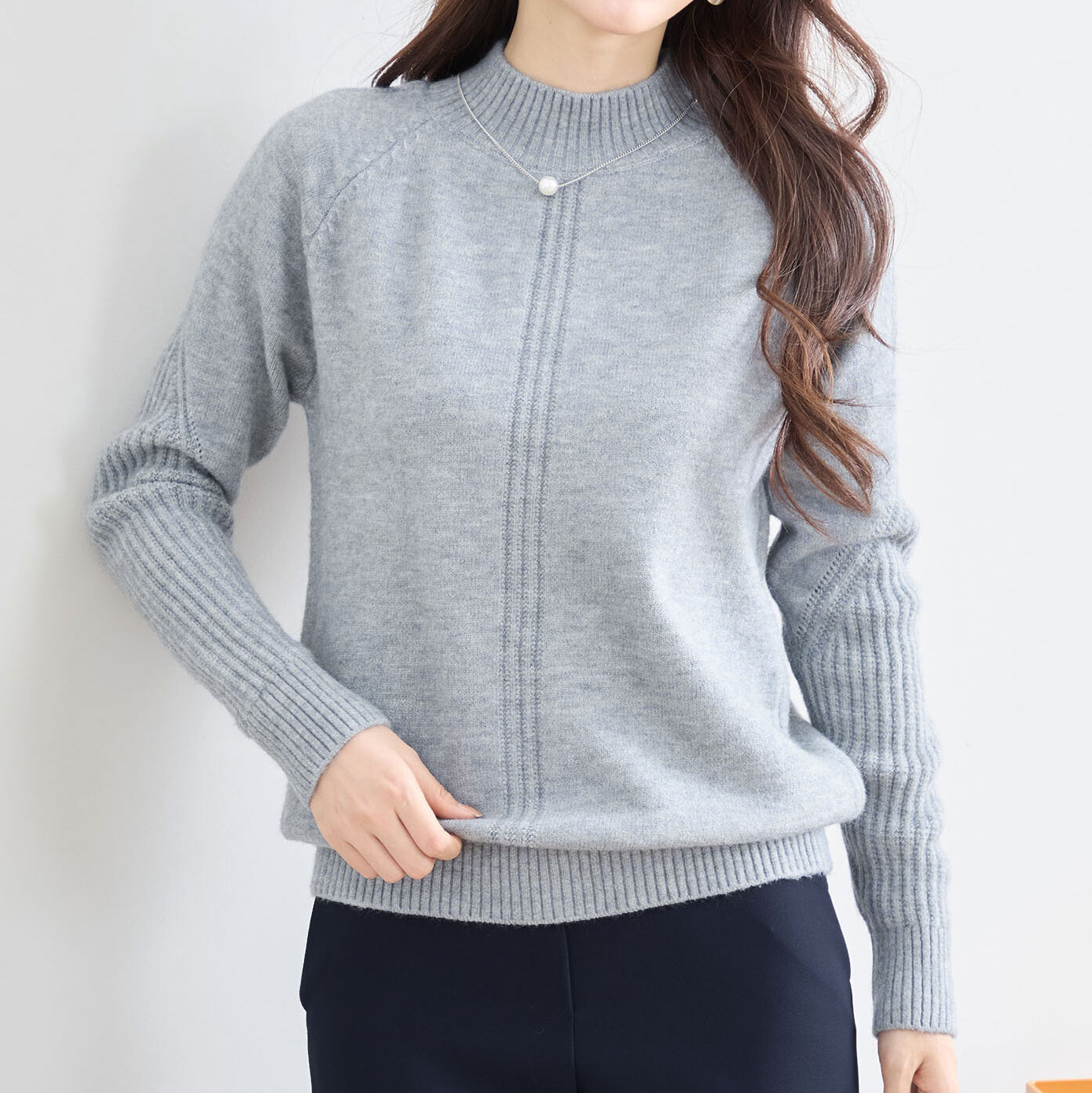 トップス レディース モックネック ニット セーター 冬 秋 40代 上品